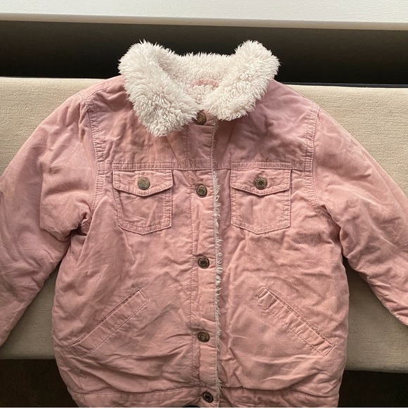 Adorable,SO Soft,Like New,Pink,Fine Corduroy Jacket Coat H&M Sz 4-5 - Picture 7 of 12